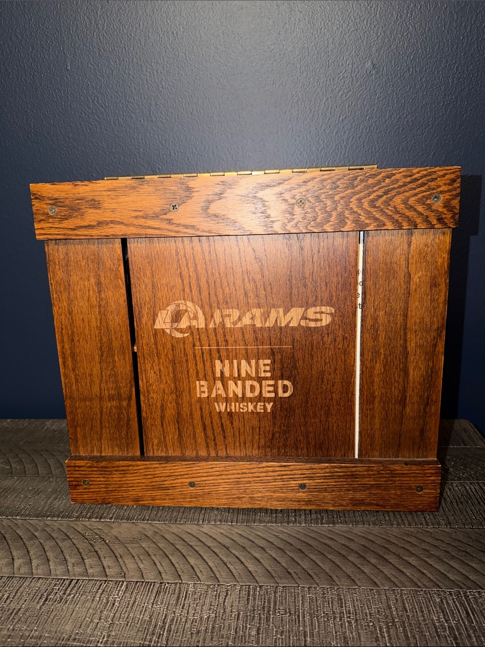 LA Rams x Nine Banded Whiskey Wooden Display Box - Brown